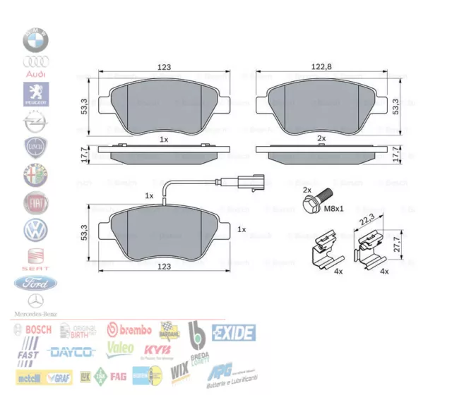 Pastiglie Freno Anteriori Fiat 500 Grande Punto Stilo Alfa Romeo Mito 1.4 1.3 3