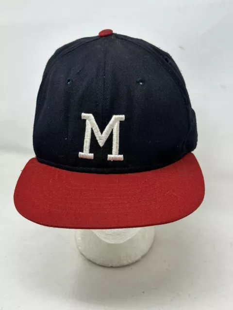 VTG MILWAUKEE BRAVES 1953-65 ROMAN PRO FITTED Wool BASEBALL HAT Sz 7 3/8 USA