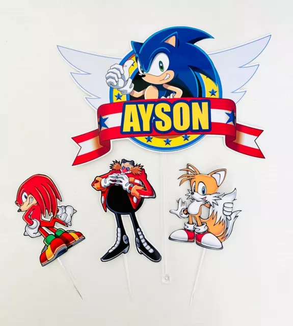Personalized Sonic the Hedgehog Cake Topper