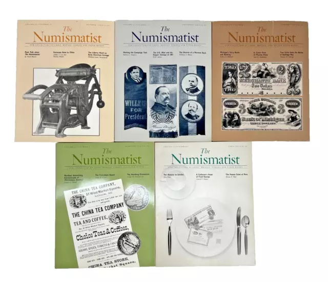 Book- The Numismatist Vol. 101 Nos. 10 & 11 & Vol. 102 Nos. 1, 2, & 4 - Lot of 5