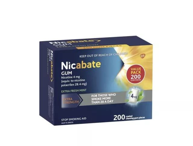Nicabate Gum 4mg - 200 Pack