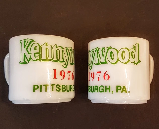 Kennywood 1976 Pittsburgh VTG Amusement Park Federal Milk Glass Coffee Mug LOT Kennywood 1976 Pittsburgh VTG Amusement Park Federal Milk Glass Coffee Mug LOT