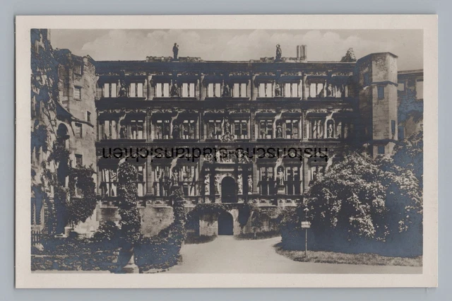Heidelberg Schloßhof  - Alte AK Echtfoto 1930er