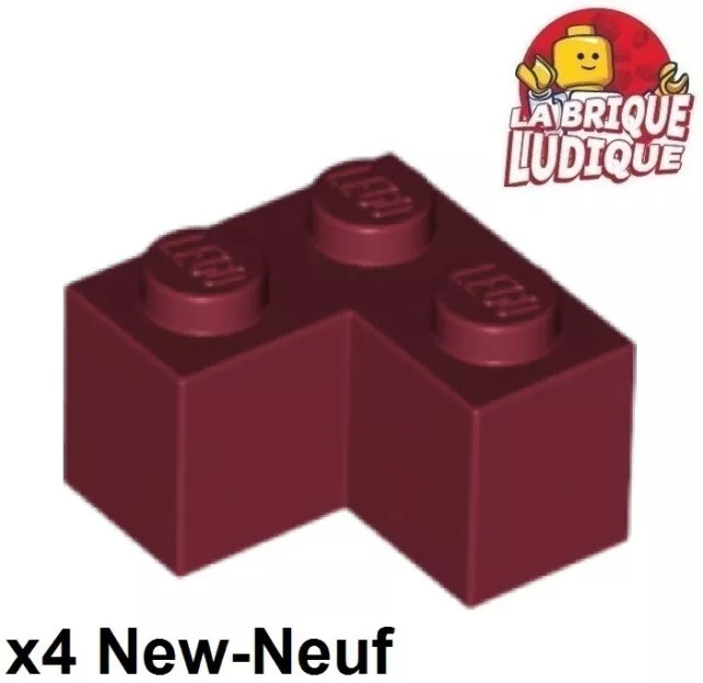 Lego - 4x Brique Brick 2x2 corner angle rouge foncé/dark red 2357 NEUF