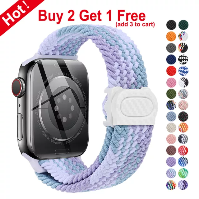 Nylon Band Loop Strap For Apple Watch Ultra 2 iWatch Series 9 8 7 6 SE 5 38-49mm