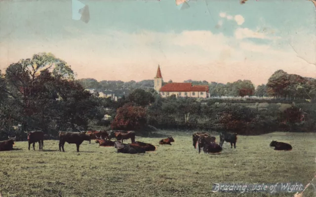 B.706 ISLE OF WIGHT - POSTCARD OF THE CHURCH, BRADING - Frith (some damage)
