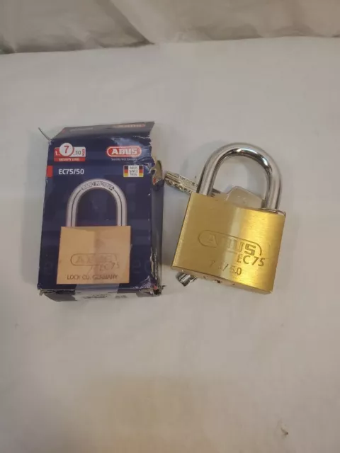 Abus 75/50 Ka Padlock, Keyed Alike, Standard Shackle, Square Brass Body, Steel