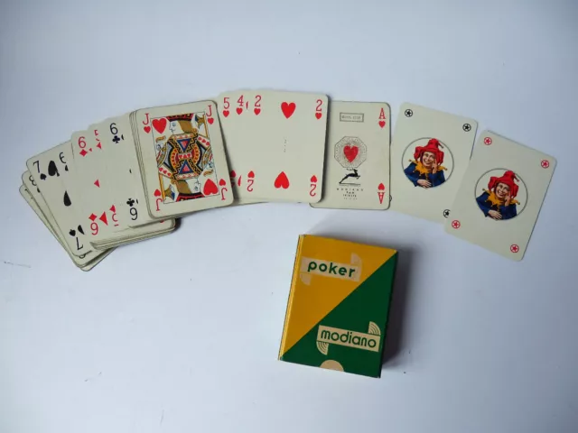 CARTE GIOCO MODIANO nr 68 POKER mazzo blu giuoco Trieste 1956