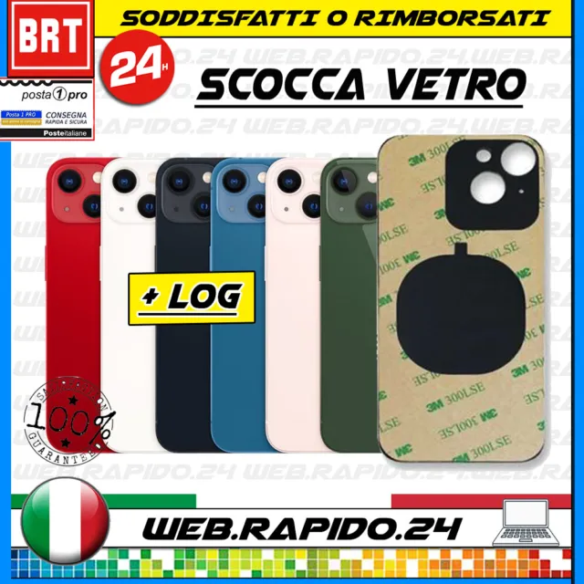 Back Cover Scocca Posteriore Vetro+Biadesivo Per Apple Iphone 13 Big Hole