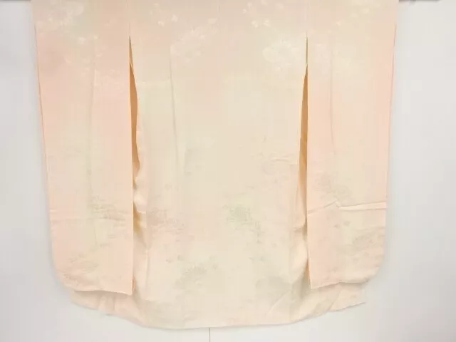 80972# Japanese Kimono / Antique Juban For Furisode / Woven Butterfly & Flor