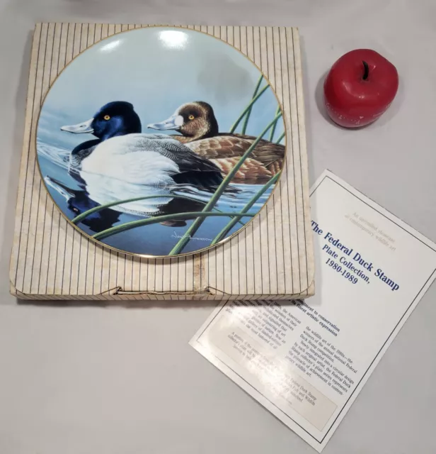 WS George 1990 The Lesser Scaup Federal Duck Stamp Fine China Plate Bradford