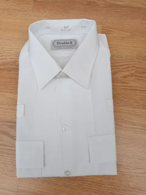 Double 2 Mens Short Sleeve Classic Fit Cotton Blend Shirt White , 16.5"