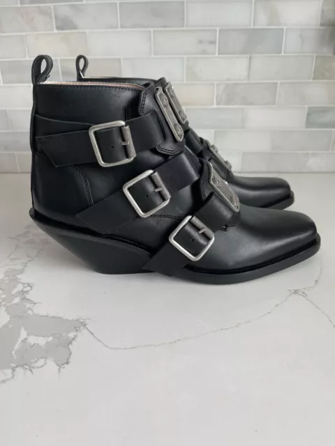 Diesel black leather booties EU 39 3