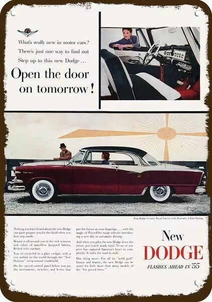 1955 DODGE CUSTOM ROYAL LANCER Car Vintage--Look DECORATIVE REPLICA METAL SIGN