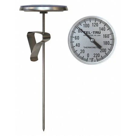 Tel-Tru Lt330r-0856 Analog Dial Thermometer,Stem 8" L