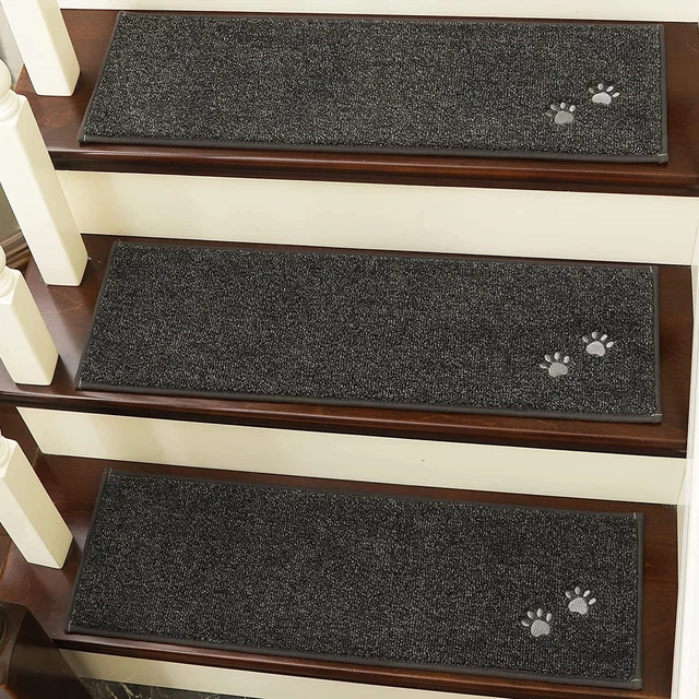 Stair-Treads-For-Wooden-Steps-Non-Slip Stair Treads Machine Washable Carpet Stai