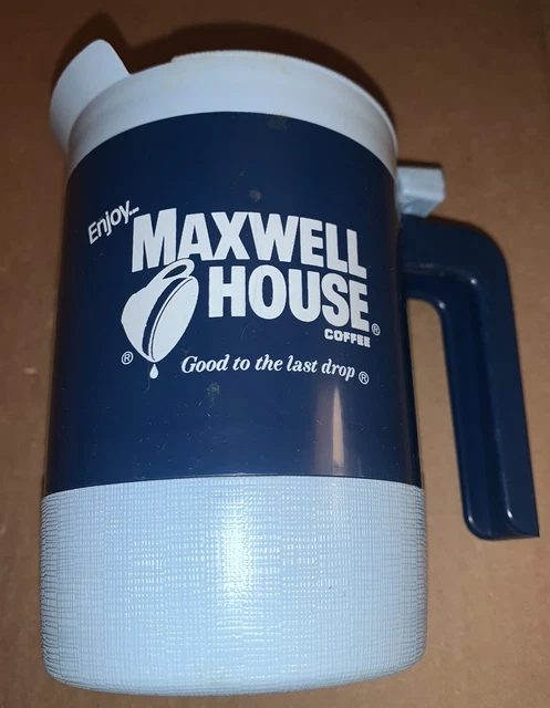 Vintage 70s Maxwell House Coffee Plastic Travel Coffee Mug Good To The Last Drop