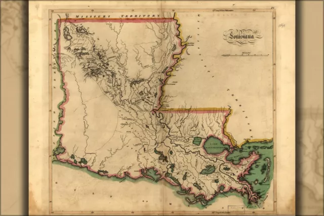 Poster, Many Sizes; Map Of Louisiana 1814