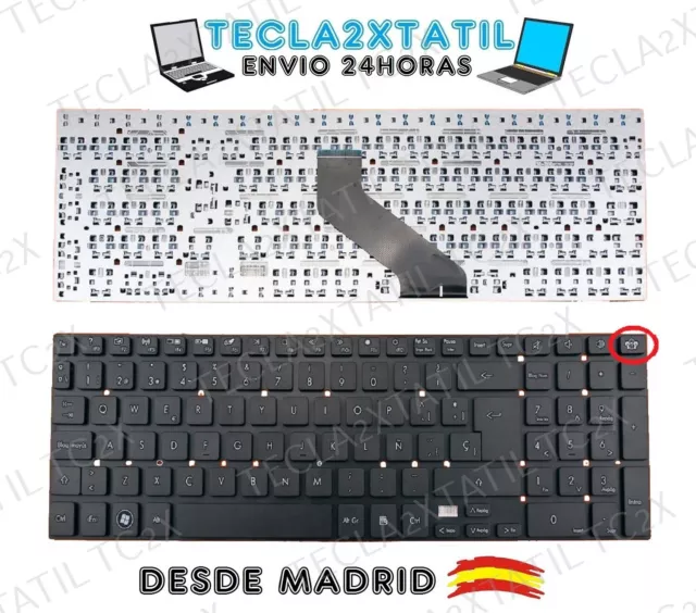 Detalles de  TECLADO ESPAÑOL PK130HQ3A18 P7YS0 PACKARD BELL COMPATIBLE KEYBOARD