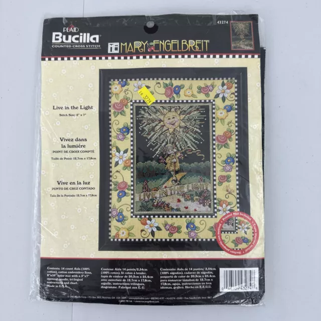 Bucilla Counted Cross Stitch Kit 43274 Mary Engelbreit Live in the Light New