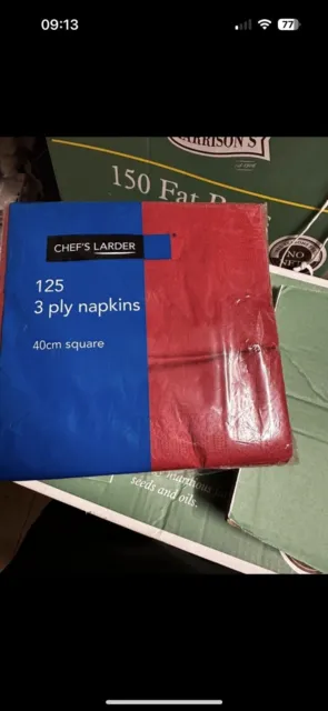 burgundy / red chef larder napkins 3 ply