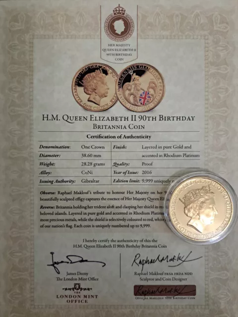 H.M. Queen Elizabeth II 90th Birthday Britannia Coin