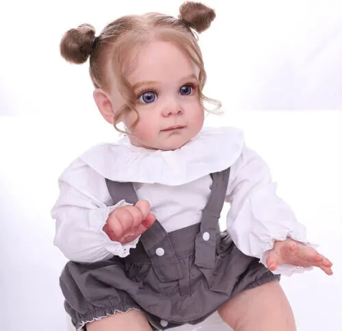 UK 22" Realistic Reborn Baby Dolls Soft Vinyl Silicone Newborn Girl XMAS Gifts