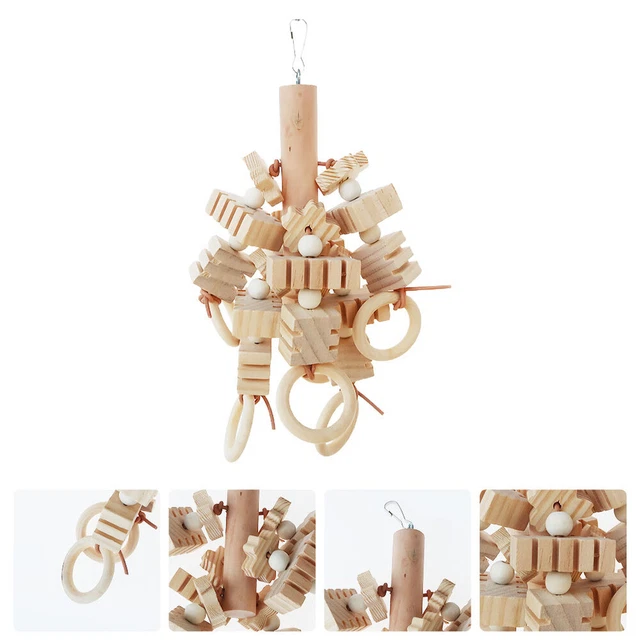 1Pc Vogel Kauspielzeug Papagei Biss Spielzeug Holzklötze Pet Bird Molar Spielzeu