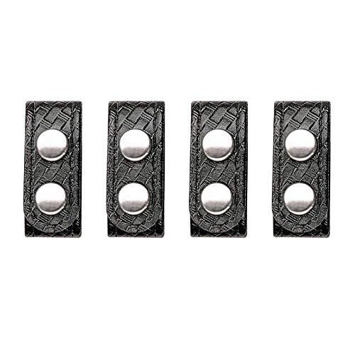 Model 7906 Basket Weave Belt Keepers with Brass Snap (4-Pack), Black