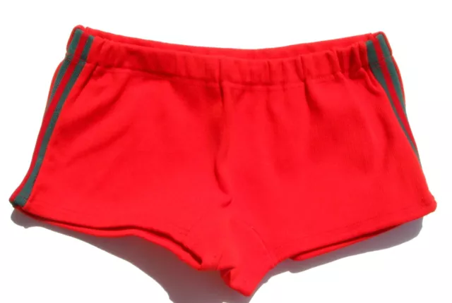 Authentique vintage Maillot Bain short enfant Créatex Rouge Taille 14 ans