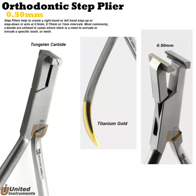 Orthodontic Detailing Plier 0.50mm Step Bending Wire Adjustments Pliers TC Gold
