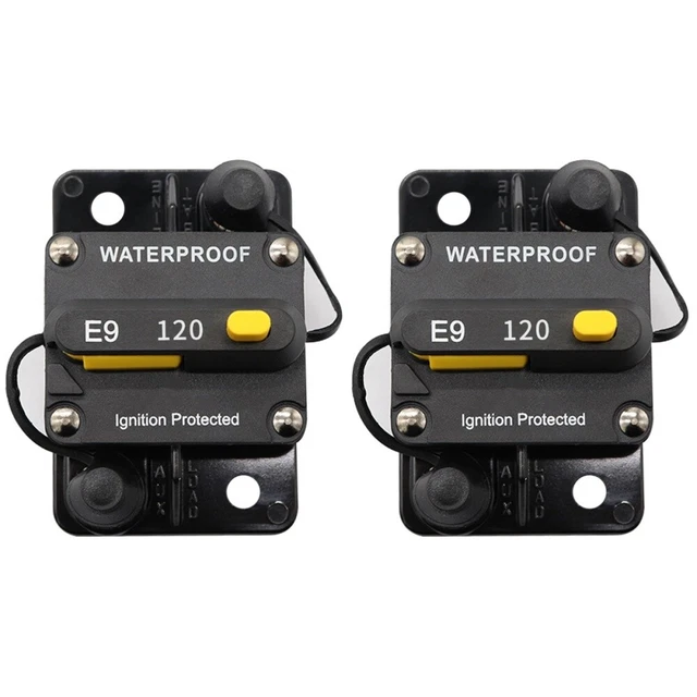 Interrupteur Réinitialisation Manuelle Disjoncteur Voiture 12V-24V DC - Porte-fusible Automatique Reset Manuel Protection Circuit Audio Voiture