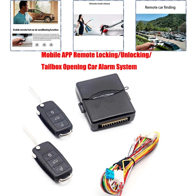 Car Alarm System Remote Mobile APP Controls Lock/Unlock Security Locking Kit