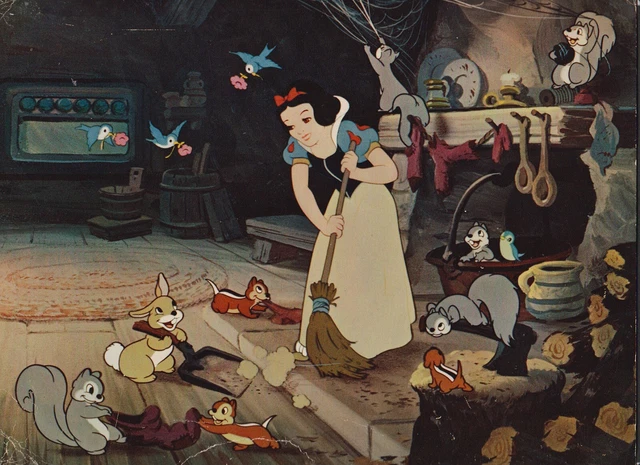 VINTAGE WALT DISNEY SNOW WHITE and THE SEVEN DWARFS Large Scene Card £3 ...