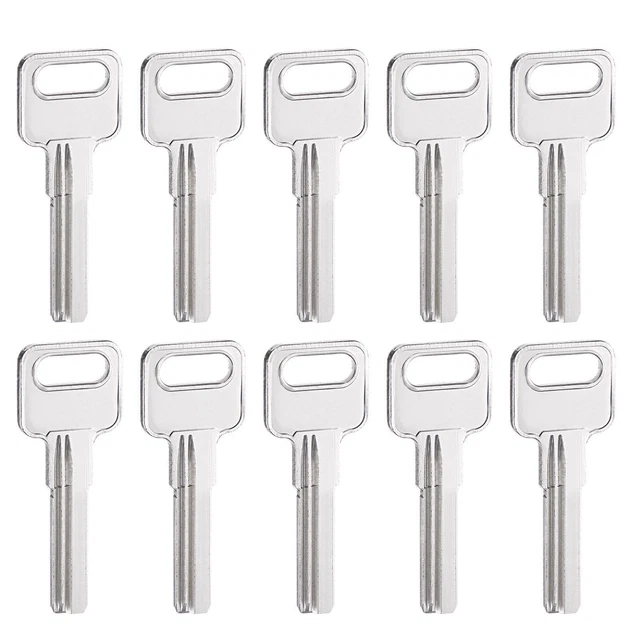 Key Blanks, 29mm Length 2 Slot Brass New Uncut Replacement Tool 10 Pcs