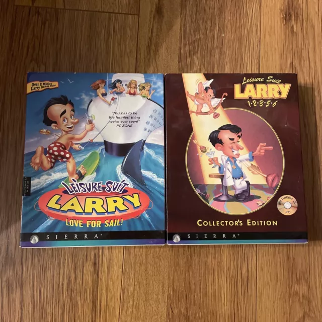 Leisure Suit Larry Love For Sail & 1.2.3.5.6 Collectors Edition Big Box PC RARE