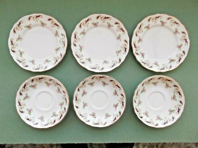 CROWN STAFFORDSHIRE BONE CHINA - SAUCERS and SIDE PLATES - WENTWORTH PATTERN
