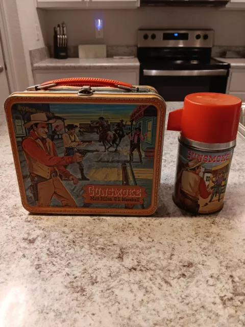 1959 Gunsmoke " Double L " Lunch Box & Thermos * Vintage *  Lunchbox RARE LL