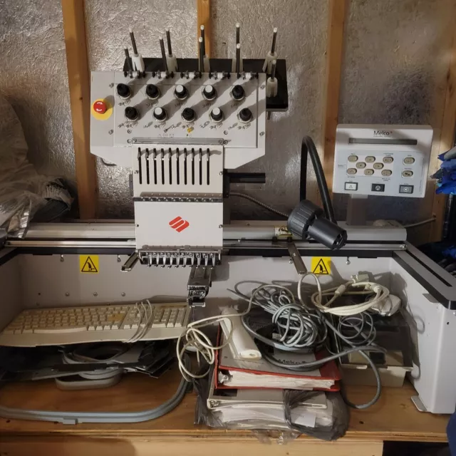 used Melco 10 Needle commercial embroidery machine for sale