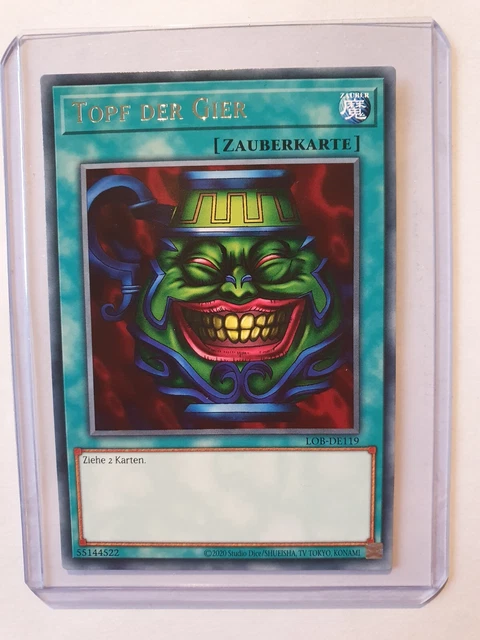 Yu Gi Oh Legacy Of The Duelist Topf Der Gier TOPF DER GIER LOB-DE119 Rare 25th. Anniversary YU-GI-OH Karte Near Mint