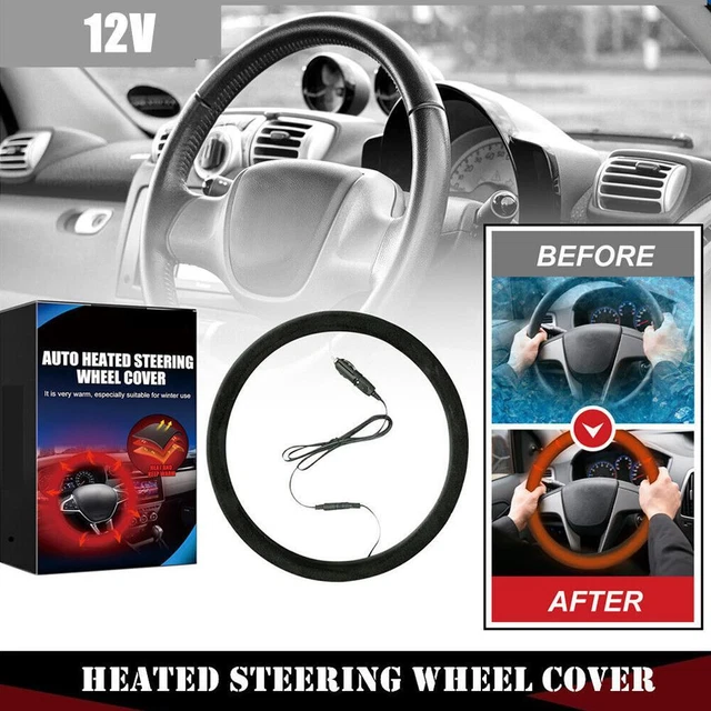 HEATED STEERING WHEEL Cover - Winter Hand Warmer Universal Car Heater K6J1  EUR 9,95 - PicClick FR