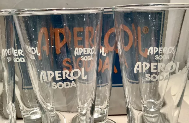 Aperol Soda Set Di 6 Bicchieri In Vetro Aperitivo Vintage