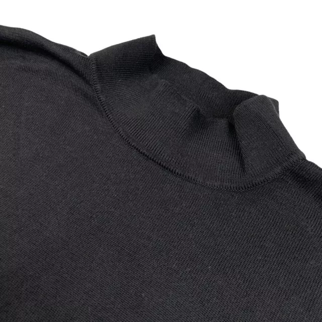 Brooks Brothers Men's Silk/Cotton Mock Turtleneck Pullover Sweater Black • Large