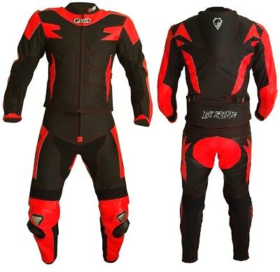 Tuta Moto Pelle e Tessuto Racing Sport Divisibile Giacca Pantalone Regolabile CE