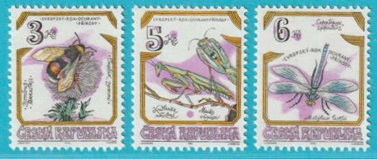 Tschechische Republik aus 1995 ** postfrisch MiNr. 73-75 Insekten Biene