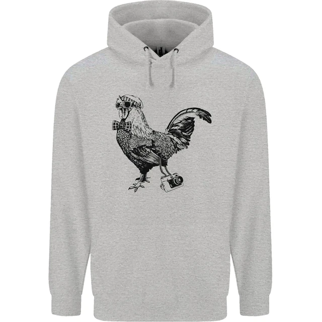 Rooster Camera Photography Photographer Mens 80% Cotton Hoodie