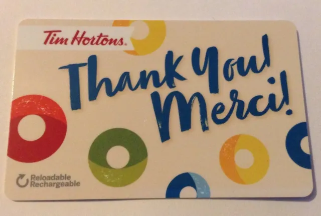 NEW TIM HORTONS - Thank You / Merci - Gift Card - Unloaded - $0 value