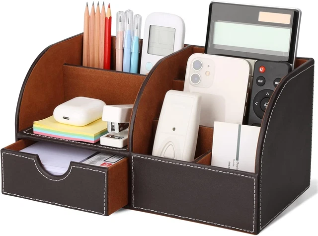 Organizer Da Scrivania Rotante 360&deg; | Con 2 Cassetti | Per Penne, Trucchi E Accessori