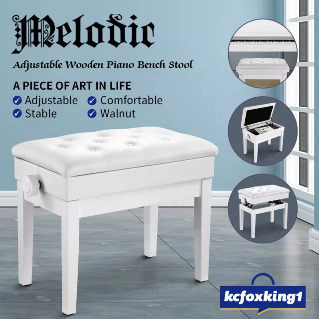 Melodic Height Adjustable Piano Keyboard Stool Bench Chair  with Padded Cushion