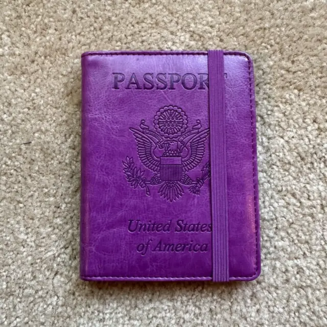 Wallet Holder Slim Leather Travel Passport RFID Blocking ID Card Case Cover US